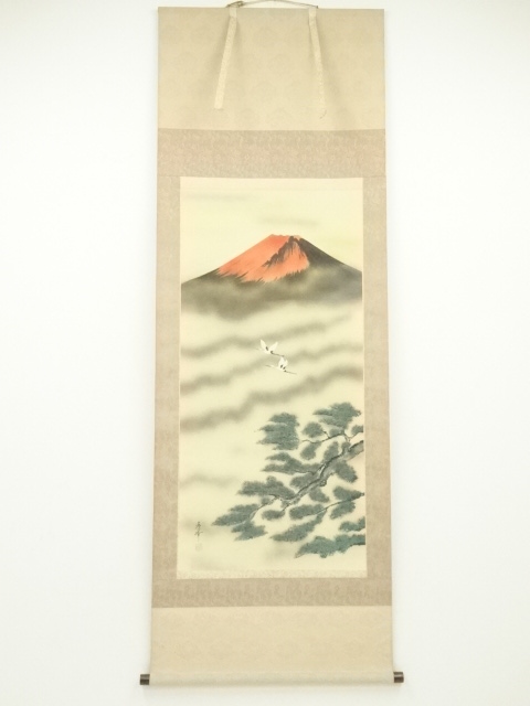 道具 ] - 道具 秀峰筆 赤富士 肉筆絹本掛軸（共箱） | ネットショップ